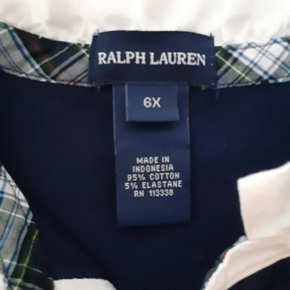RALPH LAUREN Ruffle neck polo girls size 6x